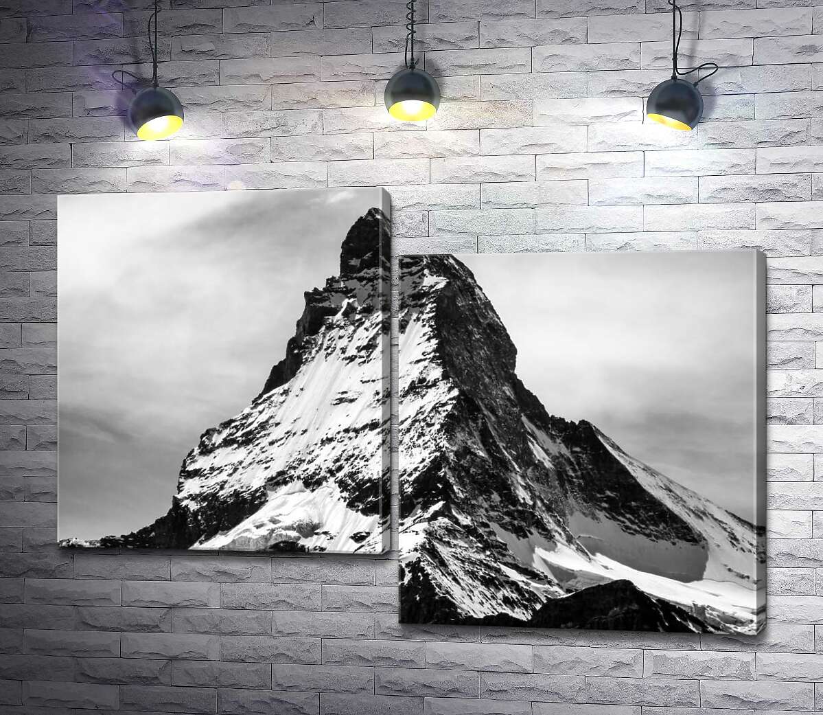 модульная картина Острый заснеженный шпиль горы Маттерхорн (Matterhorn) (Модуль №9)