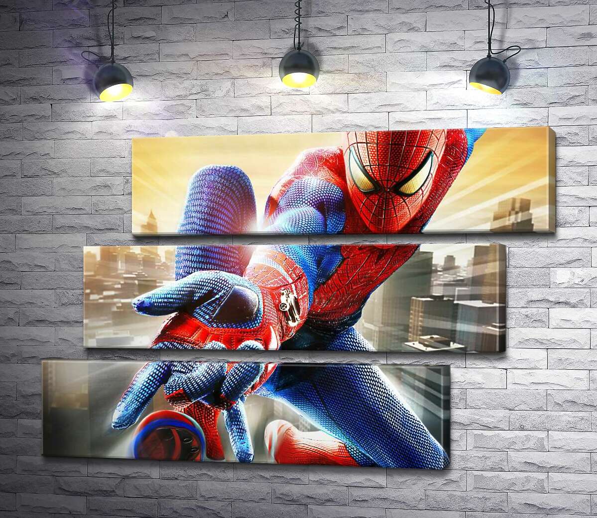 модульна картина Людина-павук (Spider-Man) в польоті випускає свою зброю (Модуль №17)