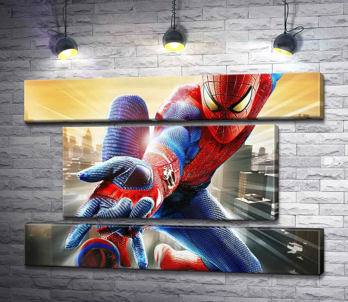 модульна картина Людина-павук (Spider-Man) в польоті випускає свою зброю (Модуль №18)