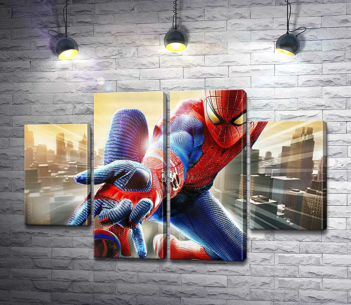 модульна картина Людина-павук (Spider-Man) в польоті випускає свою зброю (Модуль №20)