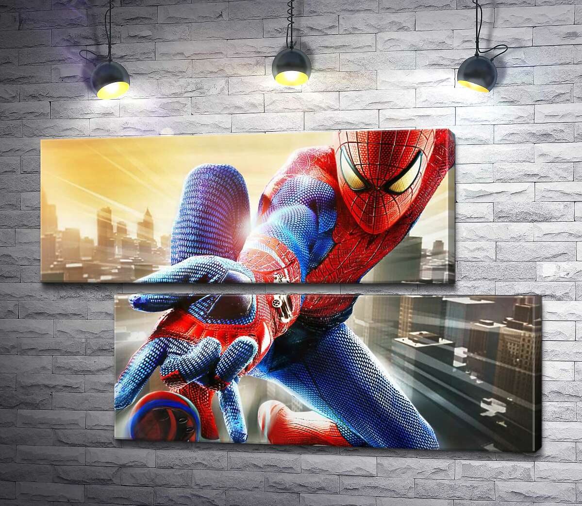 модульна картина Людина-павук (Spider-Man) в польоті випускає свою зброю (Модуль №8)