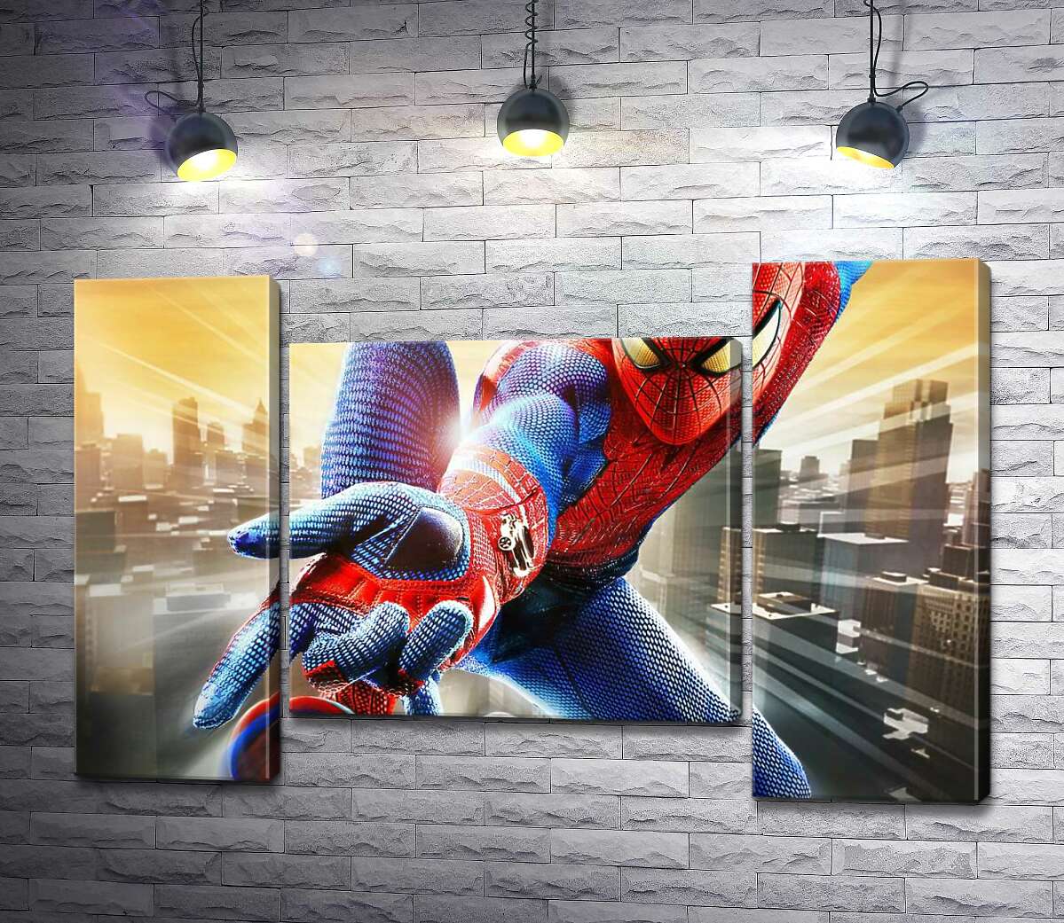 модульна картина Людина-павук (Spider-Man) в польоті випускає свою зброю (Модуль №11)