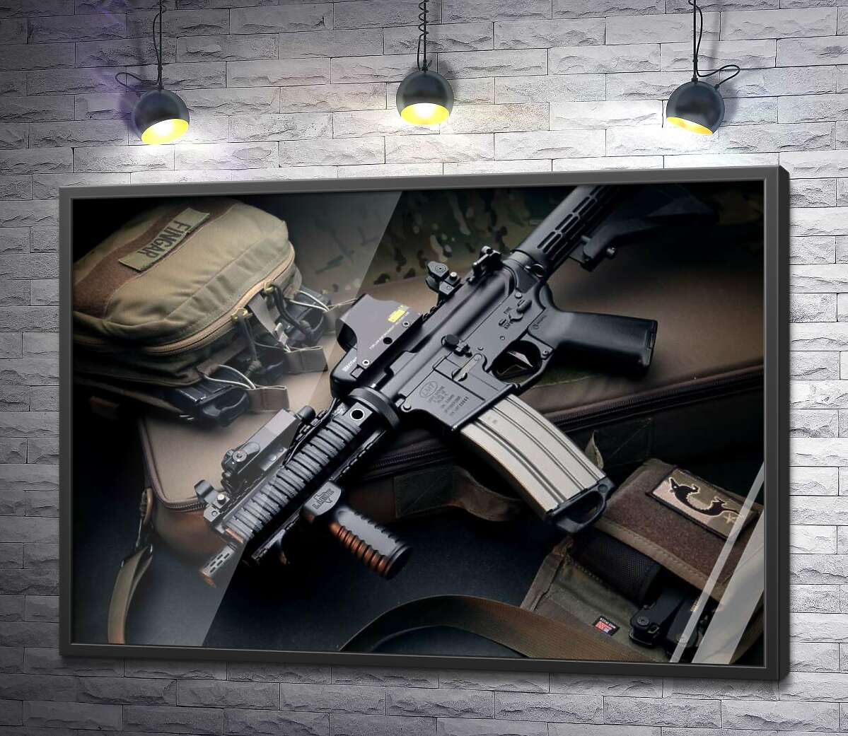 постер Жизнь военного: автомат и снаряжение