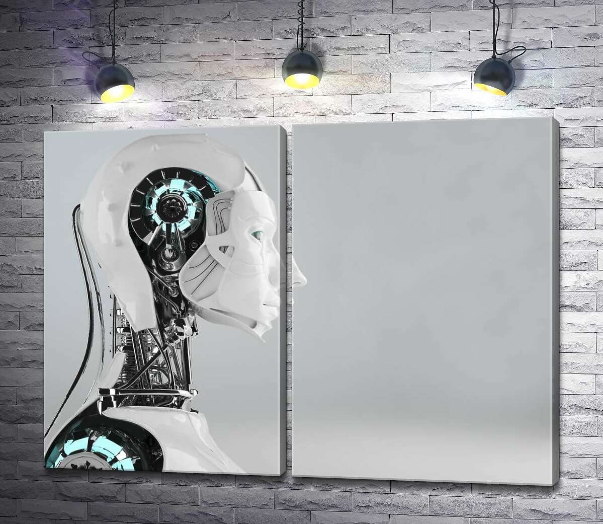 модульная картина Технологии будущего в профиле робота