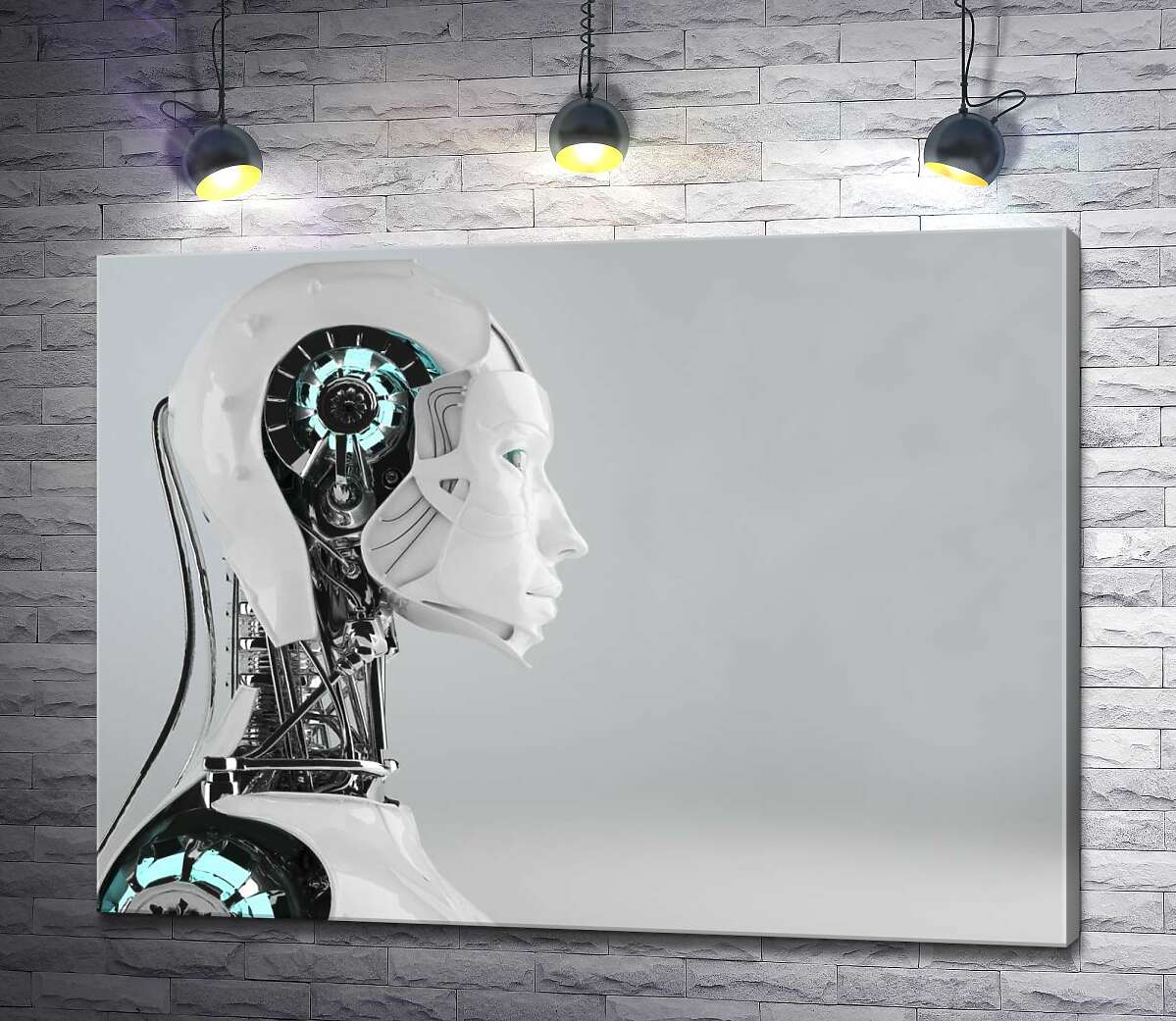 картина Технологии будущего в профиле робота