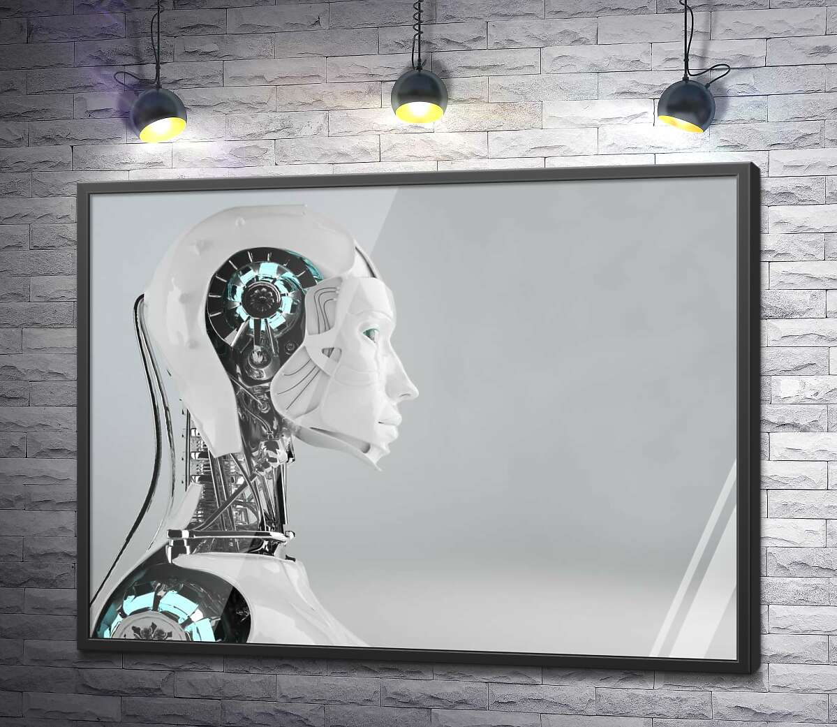 постер Технологии будущего в профиле робота