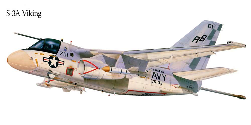 картина-постер Американський воєнний винищувач літак S-3A Viking