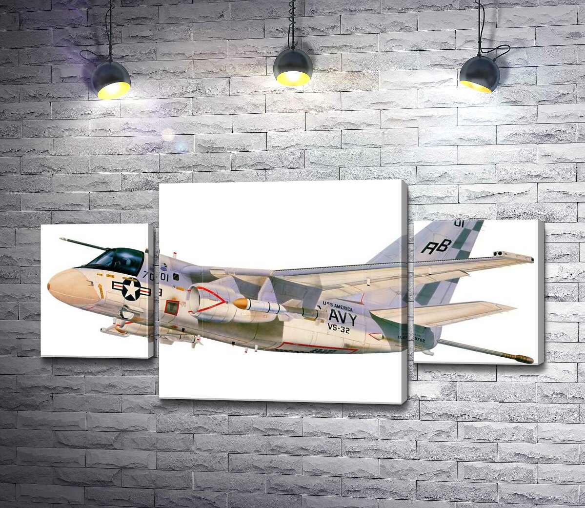 модульна картина Американський воєнний винищувач літак S-3A Viking (Модуль №5)
