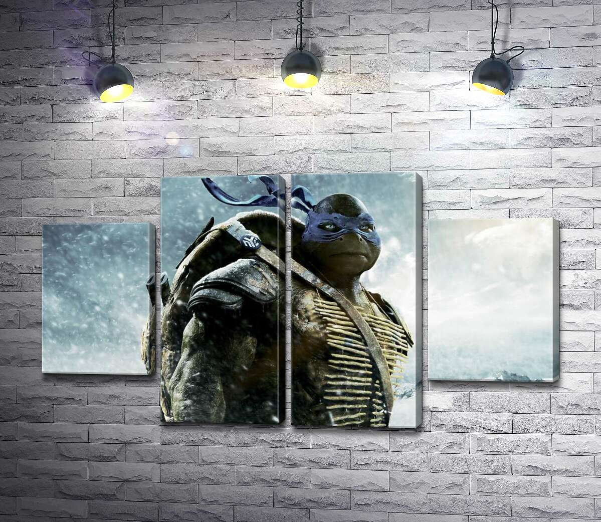 модульна картина Сміливий лідер Черепашок-ніндзя (Teenage Mutant Ninja Turtles), Леонардо, серед засніжених гір (Модуль №20)