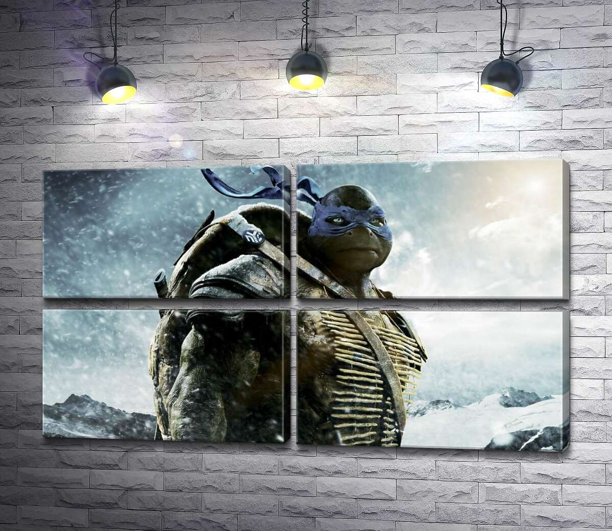 модульна картина Сміливий лідер Черепашок-ніндзя (Teenage Mutant Ninja Turtles), Леонардо, серед засніжених гір (Модуль №25)
