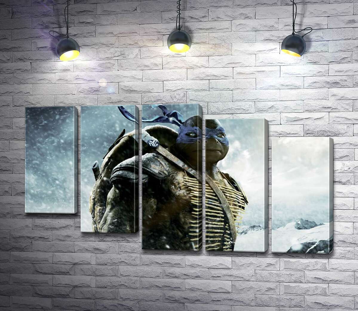 модульна картина Сміливий лідер Черепашок-ніндзя (Teenage Mutant Ninja Turtles), Леонардо, серед засніжених гір (Модуль №28)