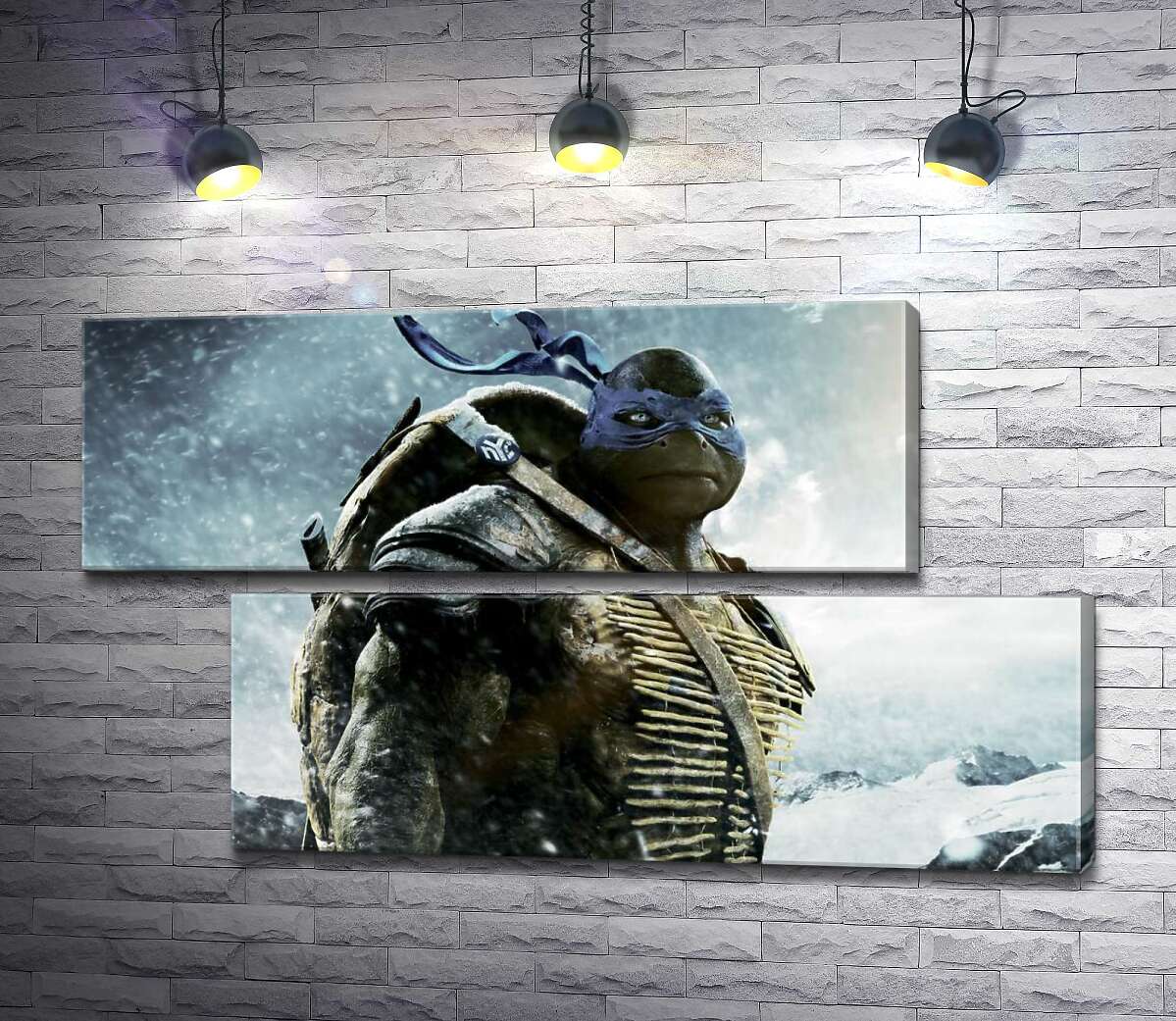 модульна картина Сміливий лідер Черепашок-ніндзя (Teenage Mutant Ninja Turtles), Леонардо, серед засніжених гір (Модуль №8)