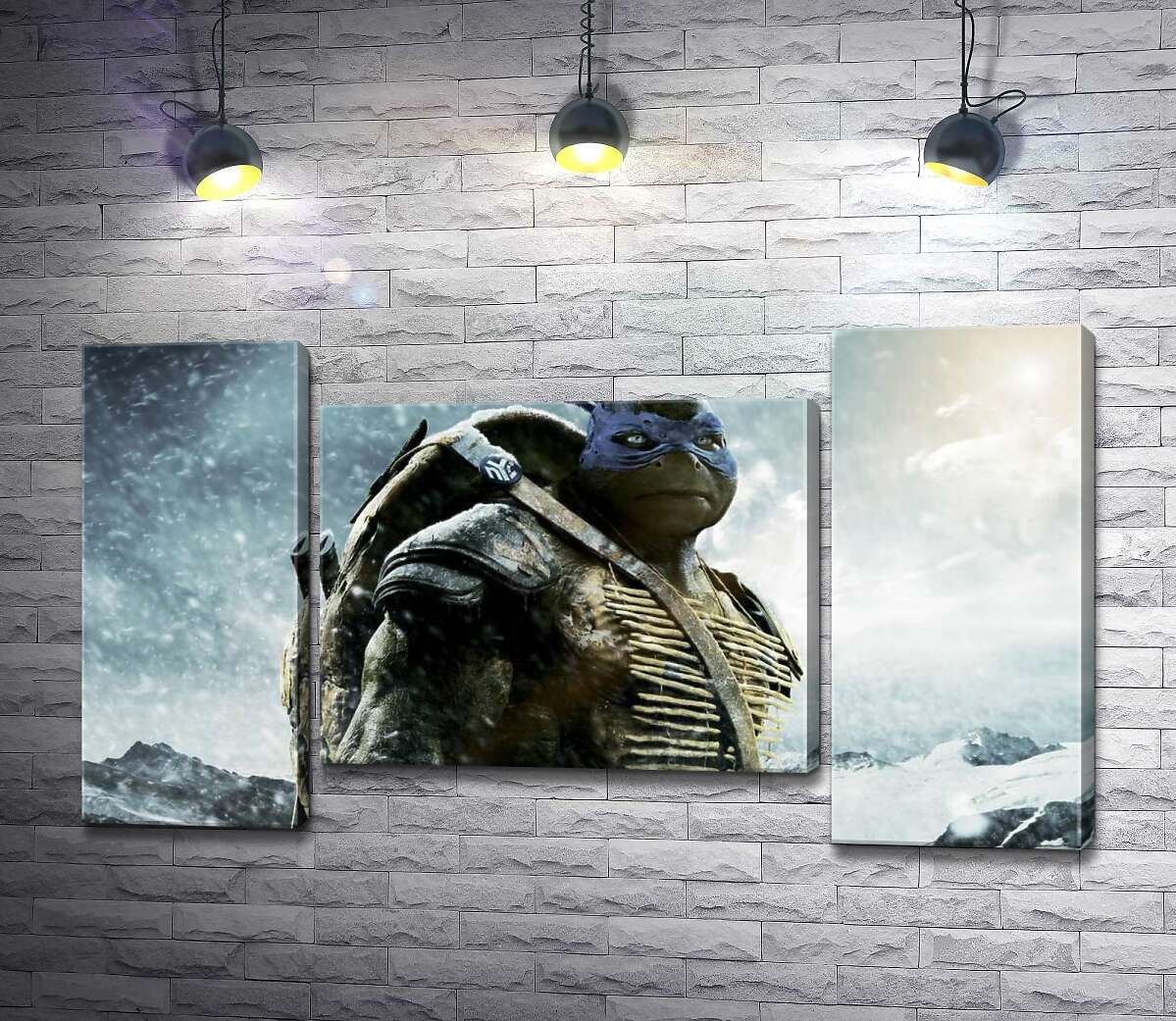 модульна картина Сміливий лідер Черепашок-ніндзя (Teenage Mutant Ninja Turtles), Леонардо, серед засніжених гір (Модуль №11)