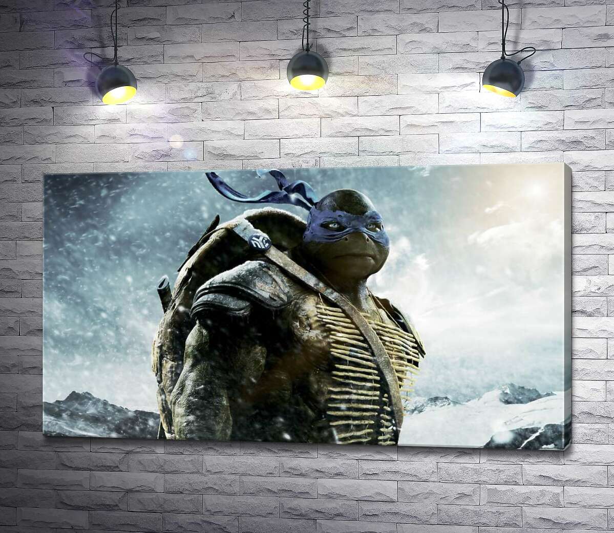 картина Смелый лидер Черепашек-ниндзя (Teenage Mutant Ninja Turtles), Леонардо, среди заснеженных гор
