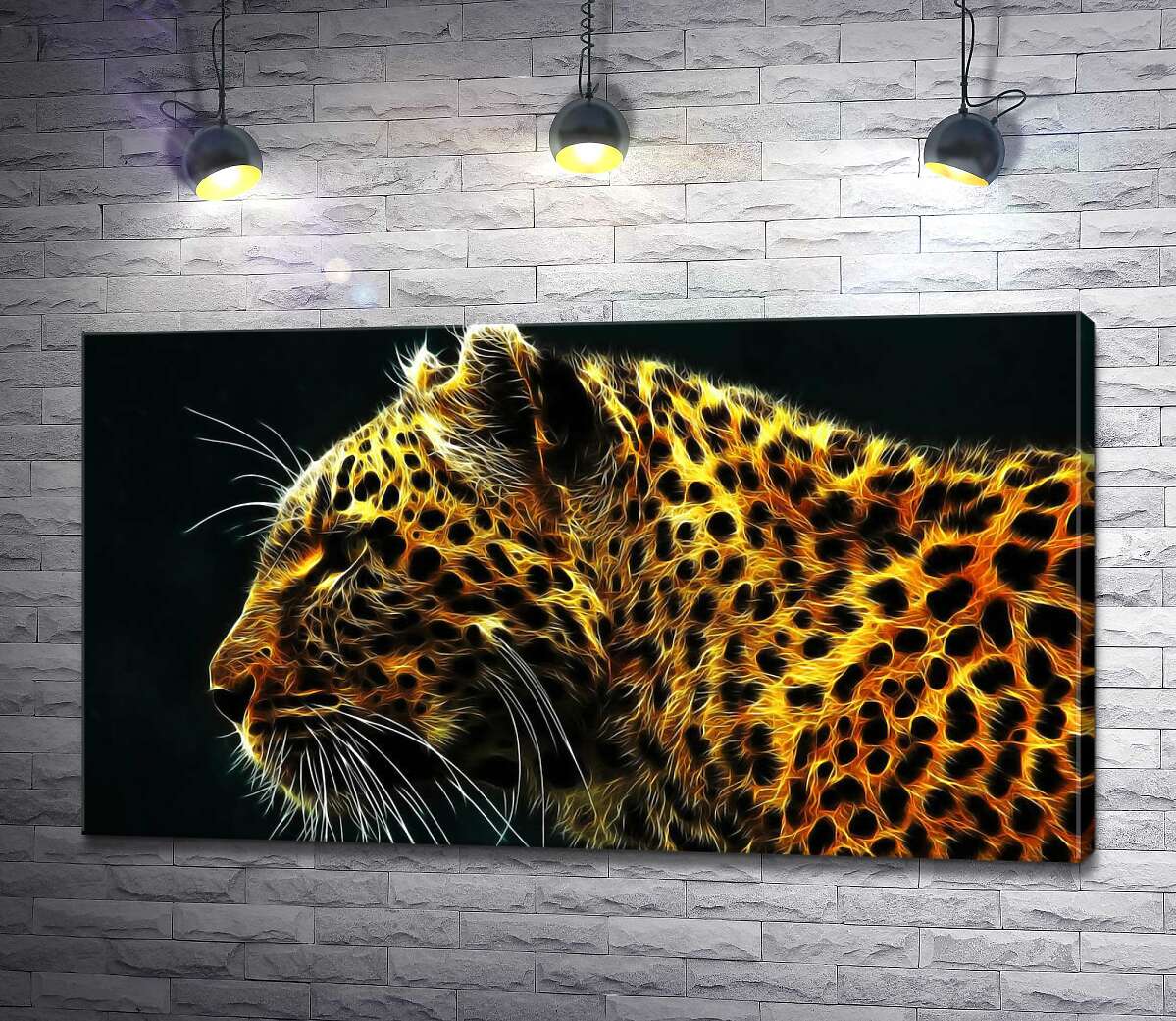 картина Темні плями на вогненно-жовтій шерсті леопарда