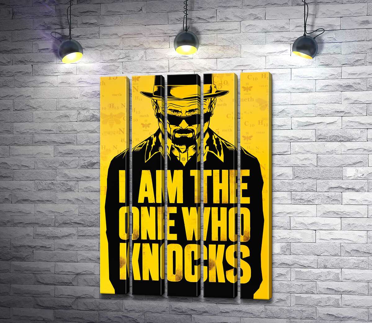 модульная картина Химик Уолтер Уайт с цитатой из сериала "Во все тяжкие" (Breaking Bad) (Модуль №26)