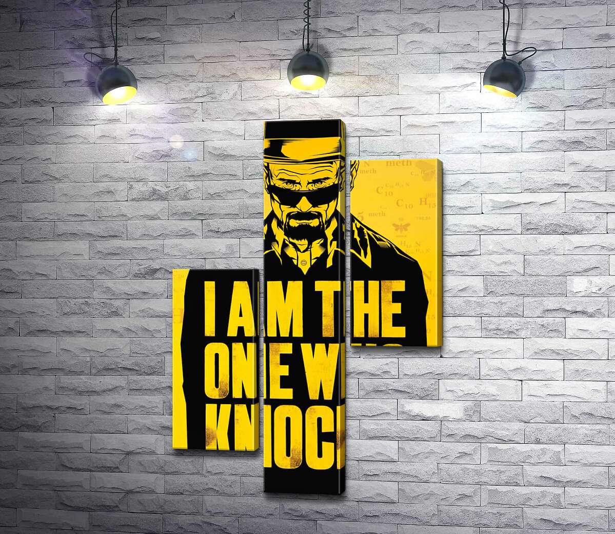 модульна картина Хімік Уолтер Вайт із цитатою з серіалу "Пуститись берега" (Breaking Bad) (Модуль №12)