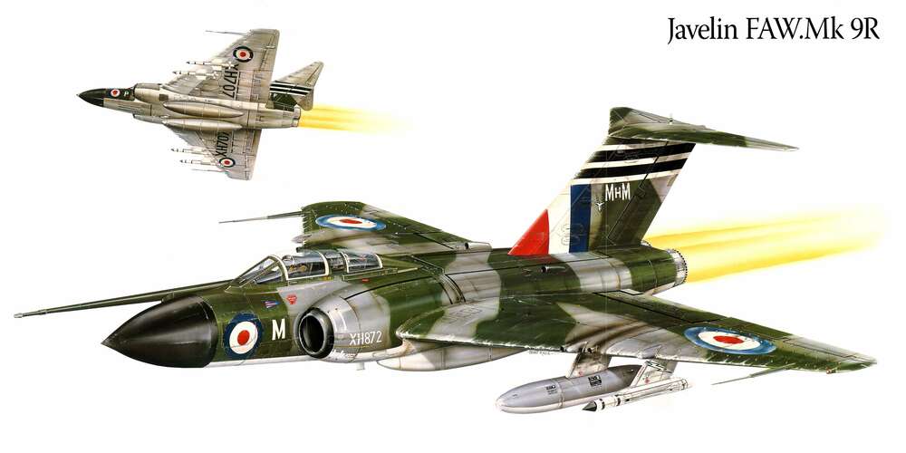 картина-постер Британское Копье (Javelin FAW.Mk 9R) самолет-истребитель