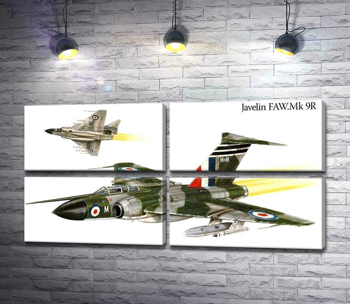 модульная картина Британское "Копье" (Javelin FAW.Mk 9R) самолет-истребитель (Модуль №25)