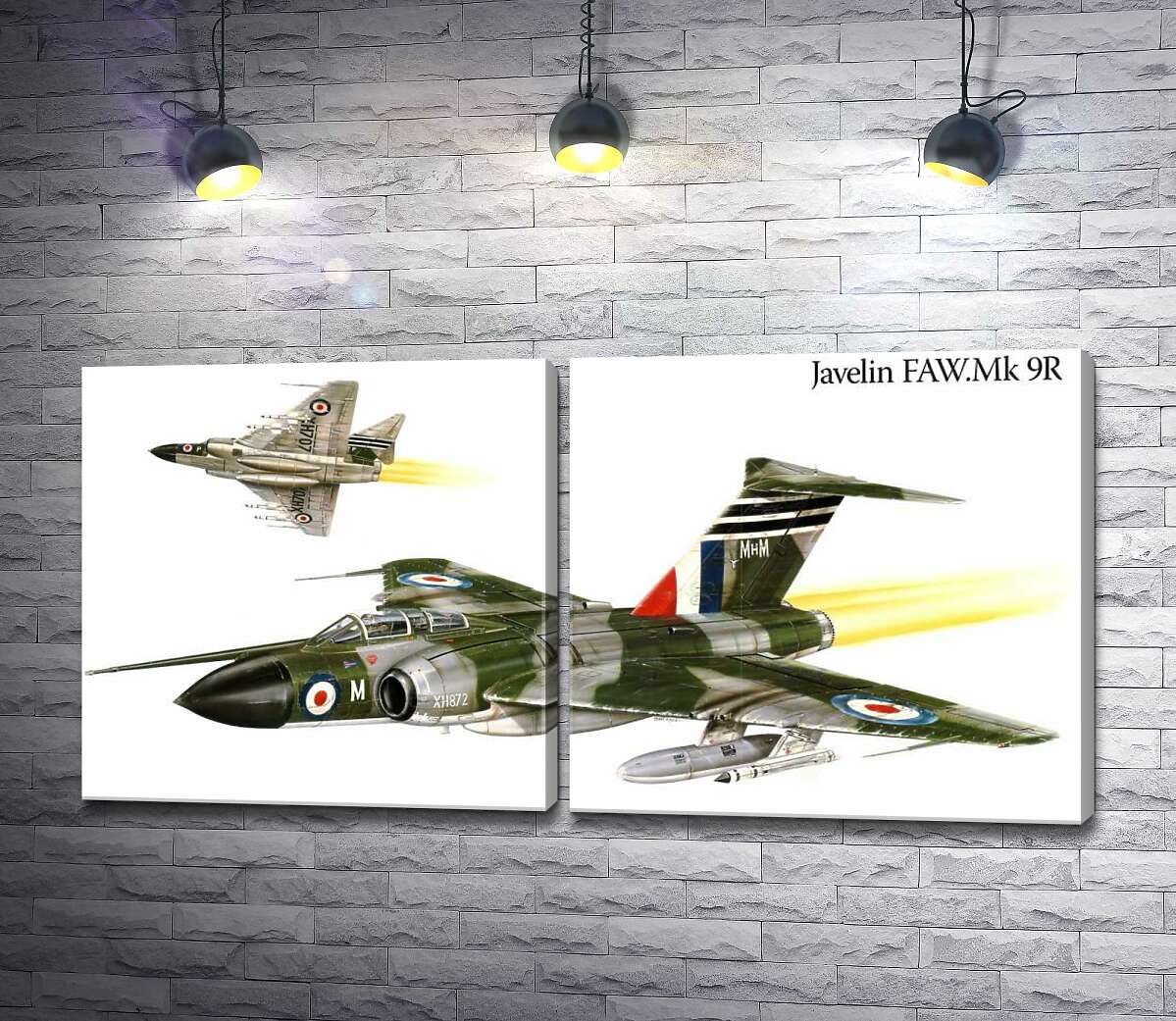 модульна картина Британський "Спис" (Javelin FAW.Mk 9R) літак-винищувач