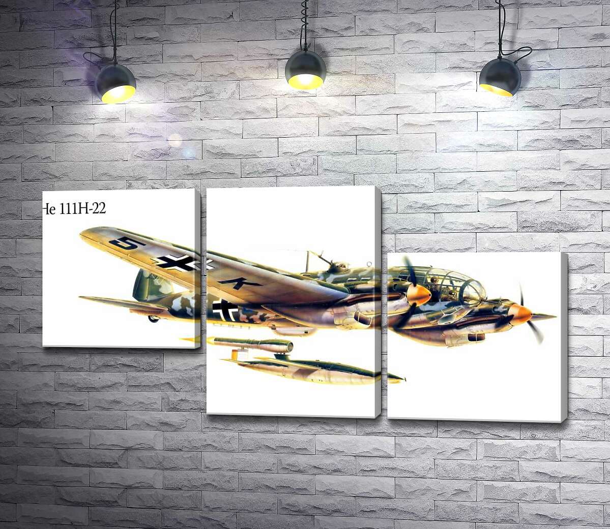 модульная картина Heinkel He 111 – немецкий бомбардировщик (Модуль №13)