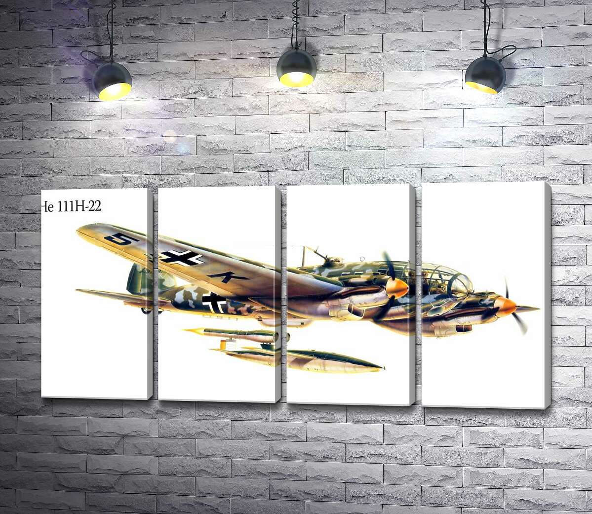 модульная картина Heinkel He 111 – немецкий бомбардировщик (Модуль №24)