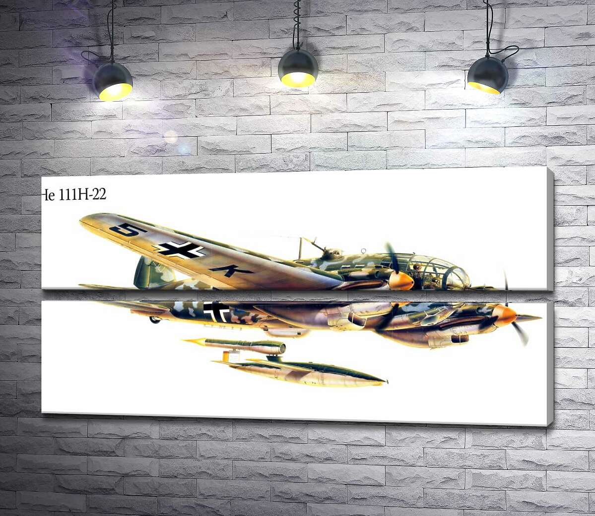 модульная картина Heinkel He 111 – немецкий бомбардировщик (Модуль №7)