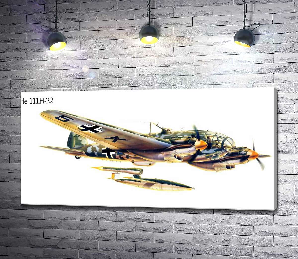картина Heinkel He 111 – немецкий бомбардировщик