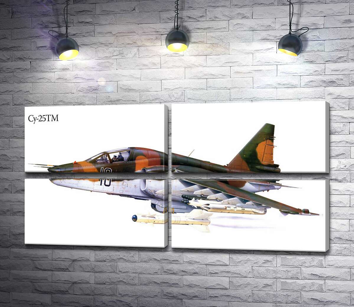 модульная картина Самолет-штурмовик Су-25 "Грач" (Frogfoot) (Модуль №25)