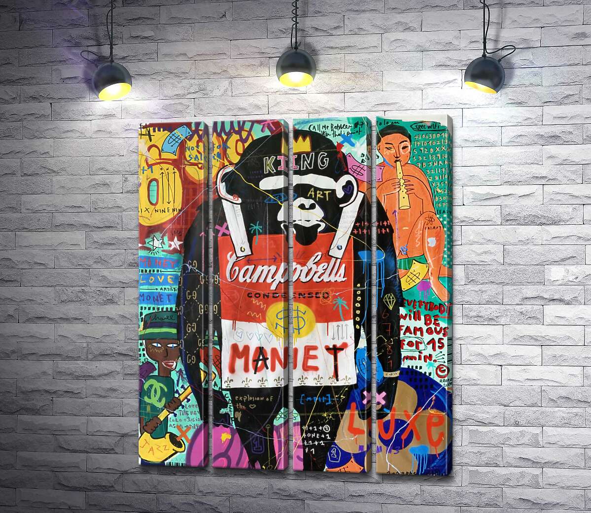 модульна картина Мавпа із супом Кемпбелл (Модуль №24) (Campbell's soup monkey) - Джісбар (Jisbar)