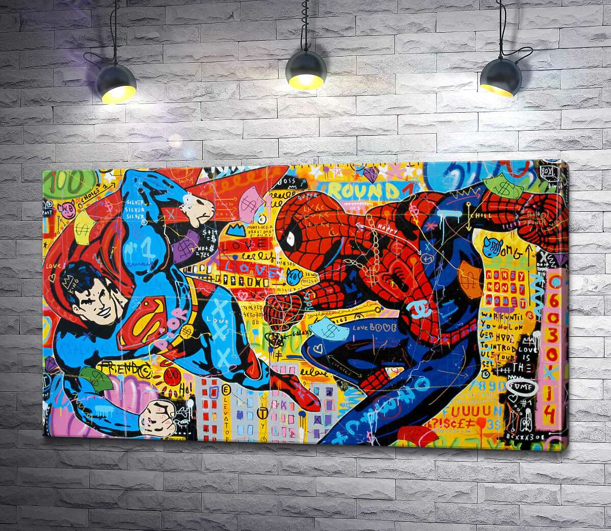 картина Супермен проти Людини-павука (Superman vs Spider-Man) - Джісбар (Jisbar)
