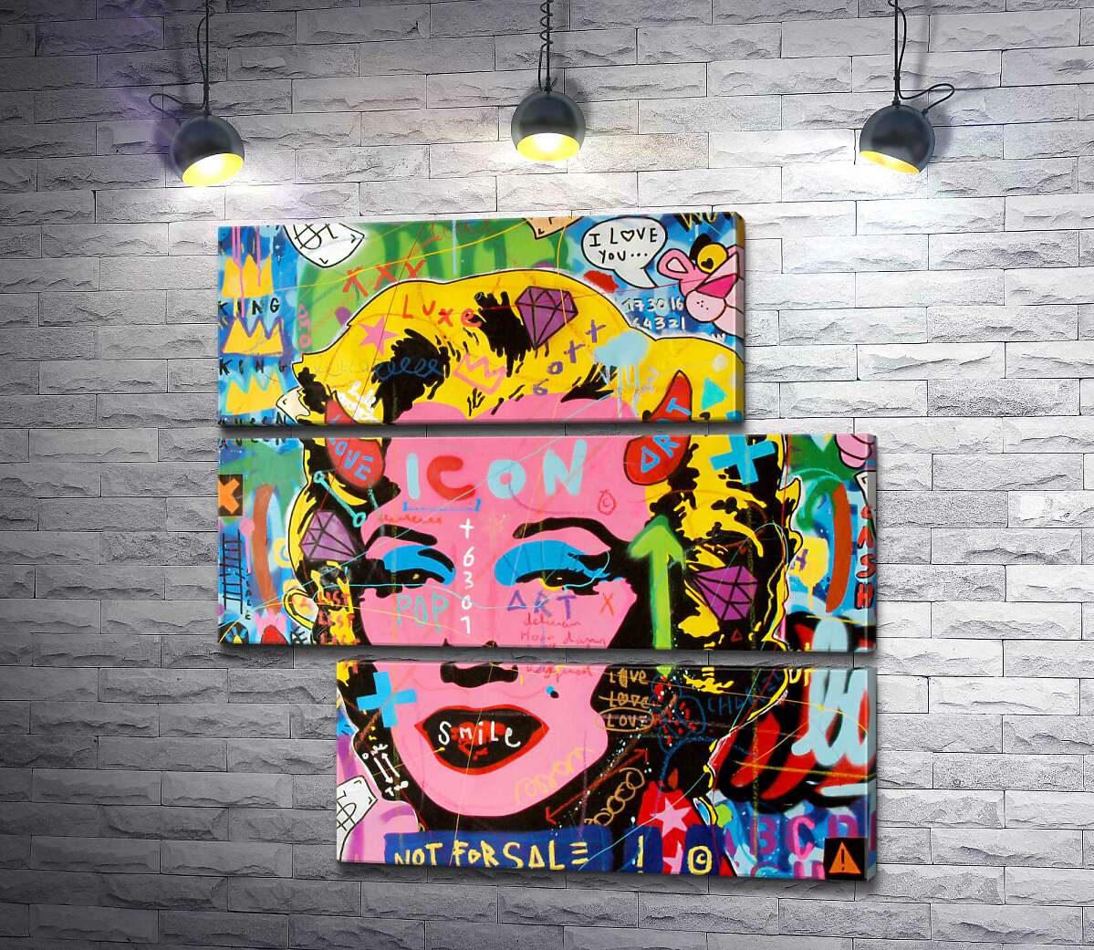 модульная картина Мерелин не на продажу (Модуль №16) (Marilyn not for sale) - Джисбар (Jisbar)