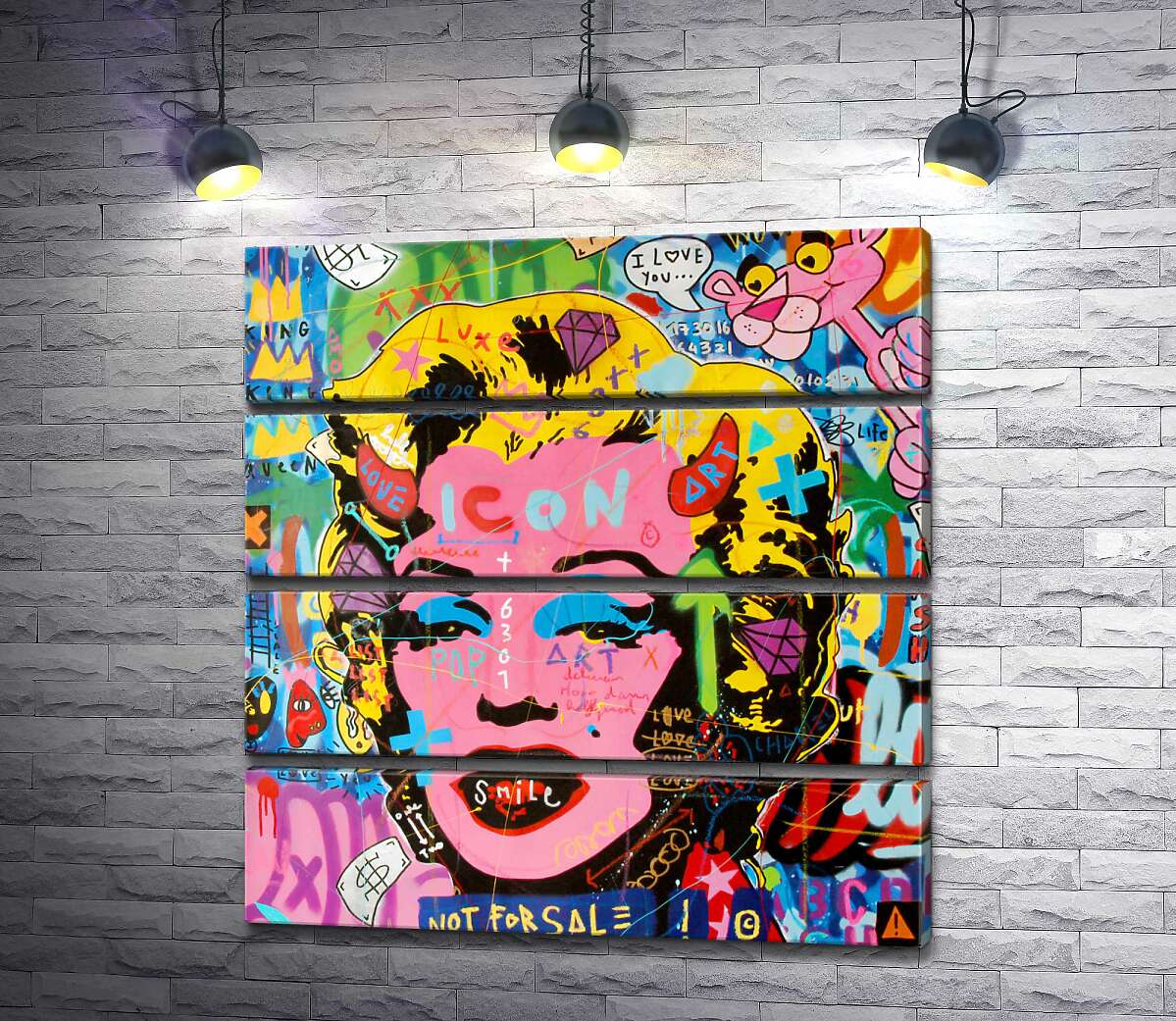 модульная картина Мерелин не на продажу (Модуль №22) (Marilyn not for sale) - Джисбар (Jisbar)