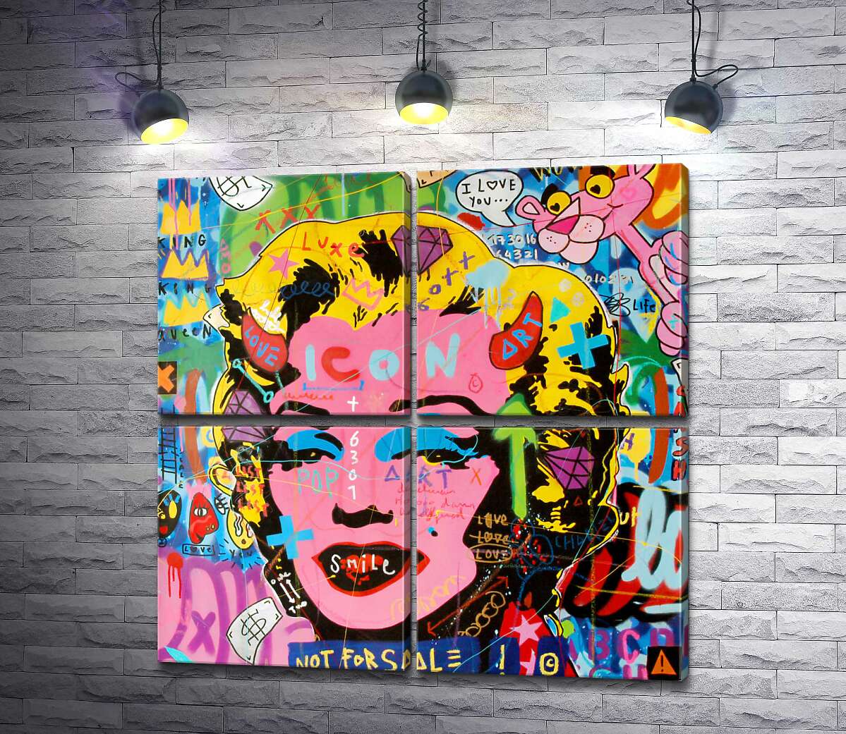 модульная картина Мерелин не на продажу (Модуль №25) (Marilyn not for sale) - Джисбар (Jisbar)