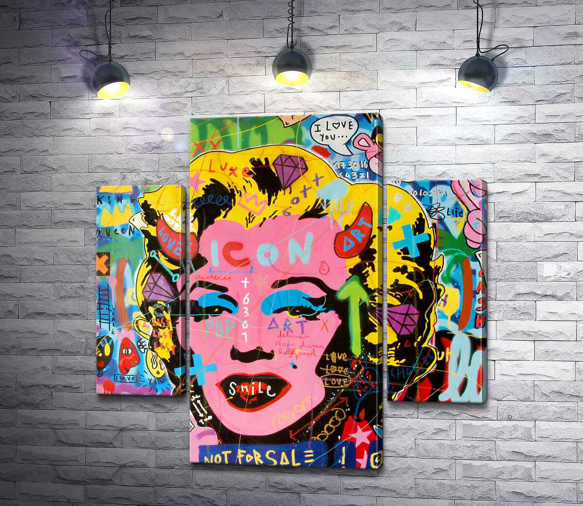 модульна картина Мерелін не на продаж (Модуль №5)(Marilyn not for sale) - Джісбар (Jisbar)