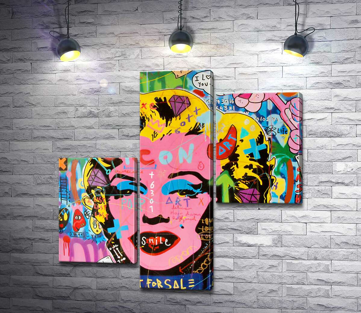 модульная картина Мерелин не на продажу (Модуль №12) (Marilyn not for sale) - Джисбар (Jisbar)