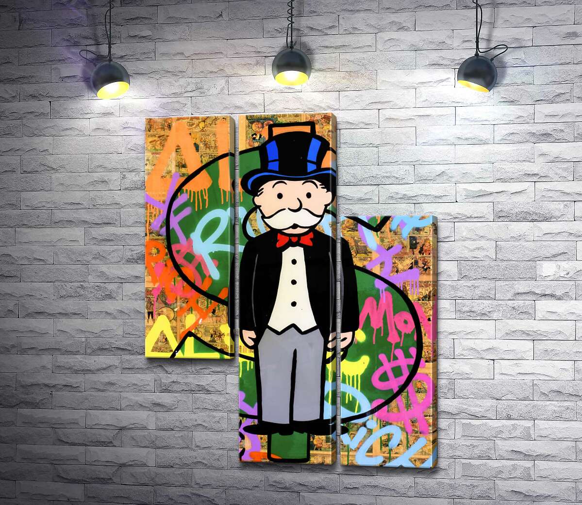 модульная картина Богатый дядя Пеннибергс (Rich Uncle Pennybags) – Алек Монополи (Alec Monopoly)
