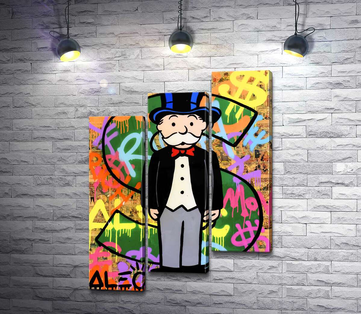 модульная картина Богатый дядя Пеннибергс (Rich Uncle Pennybags) – Алек Монополи (Alec Monopoly)
