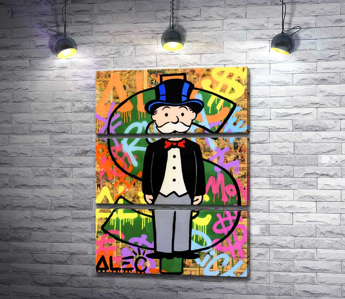 модульна картина Багатий дядько Пеннібергс (Rich Uncle Pennybags) - Алек Монополі (Alec Monopoly)