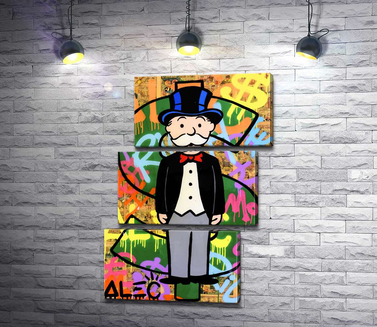 модульная картина Богатый дядя Пеннибергс (Rich Uncle Pennybags) – Алек Монополи (Alec Monopoly)