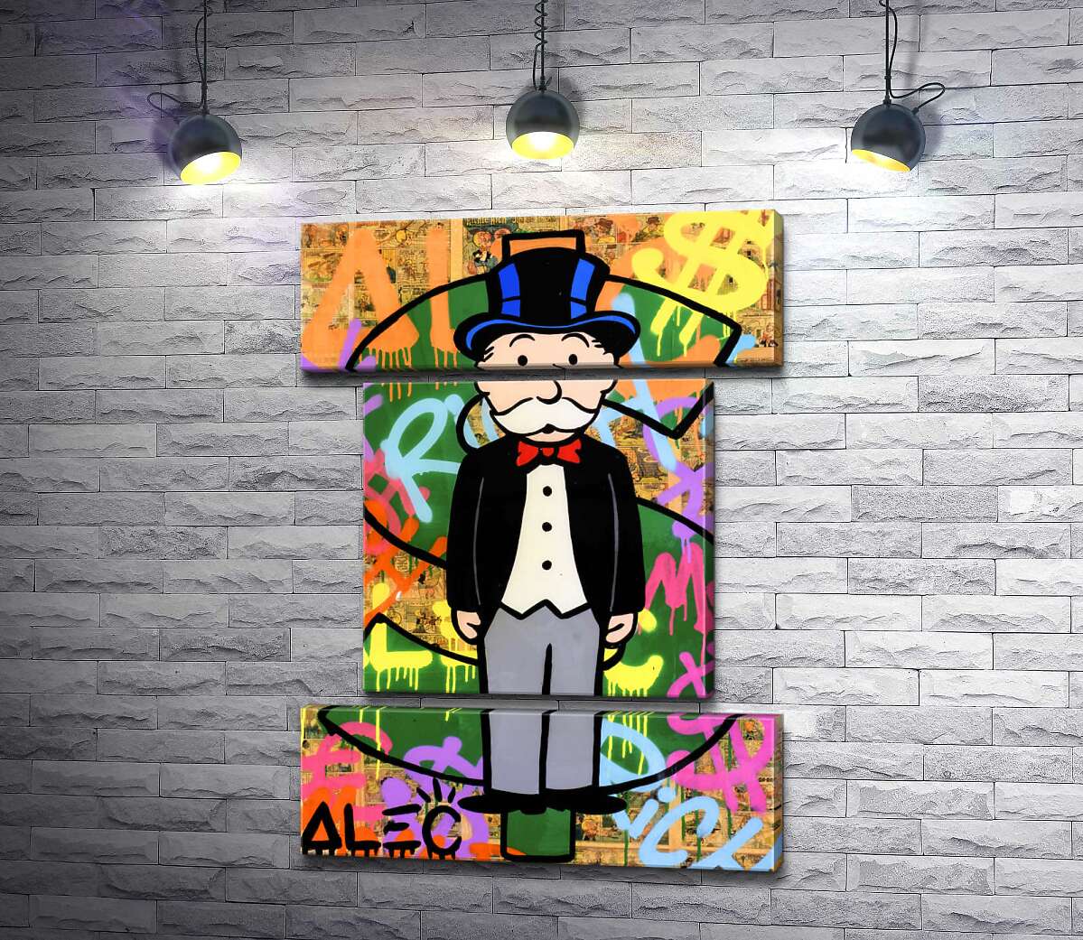 модульна картина Багатий дядько Пеннібергс (Rich Uncle Pennybags) - Алек Монополі (Alec Monopoly)