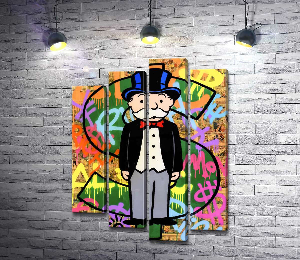 модульна картина Багатий дядько Пеннібергс (Rich Uncle Pennybags) - Алек Монополі (Alec Monopoly)