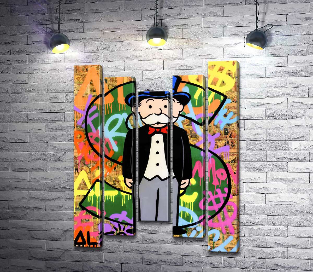 модульная картина Богатый дядя Пеннибергс (Rich Uncle Pennybags) – Алек Монополи (Alec Monopoly)