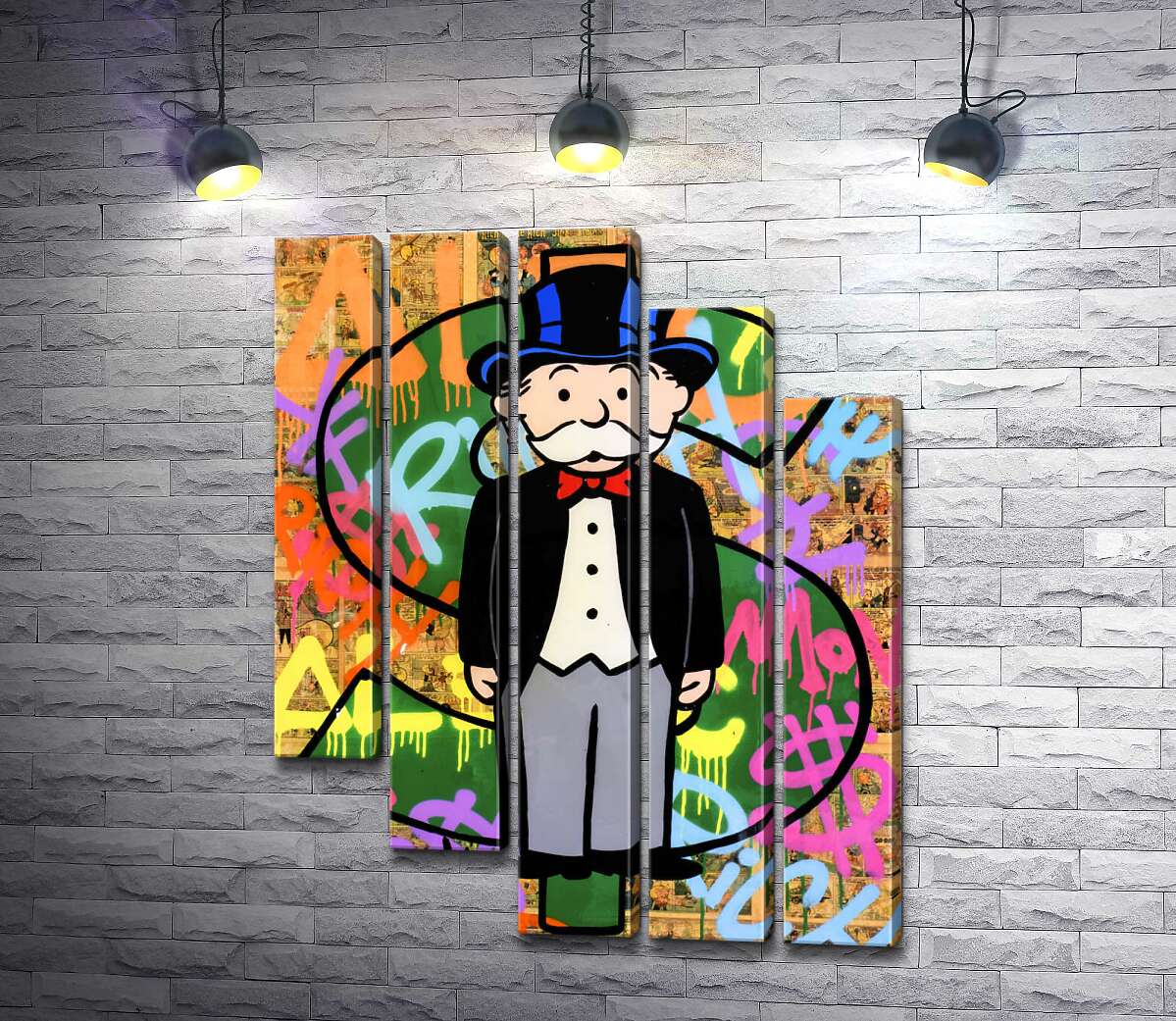 модульна картина Багатий дядько Пеннібергс (Rich Uncle Pennybags) - Алек Монополі (Alec Monopoly)