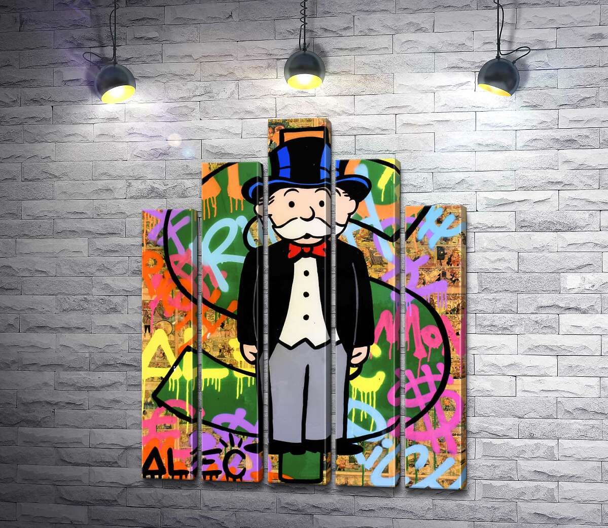 модульна картина Багатий дядько Пеннібергс (Rich Uncle Pennybags) - Алек Монополі (Alec Monopoly)