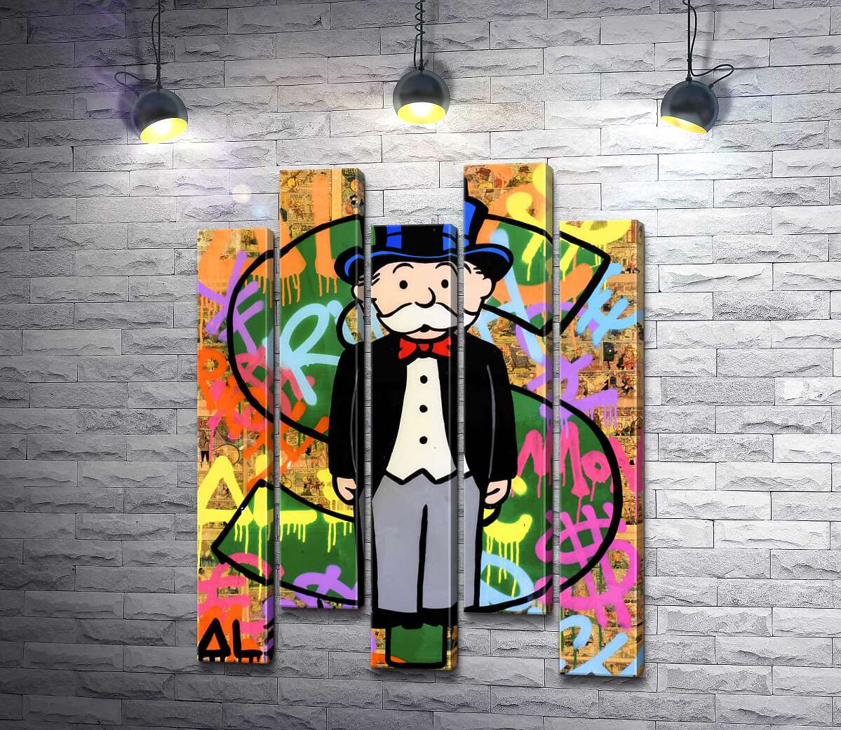 модульная картина Богатый дядя Пеннибергс (Rich Uncle Pennybags) – Алек Монополи (Alec Monopoly)