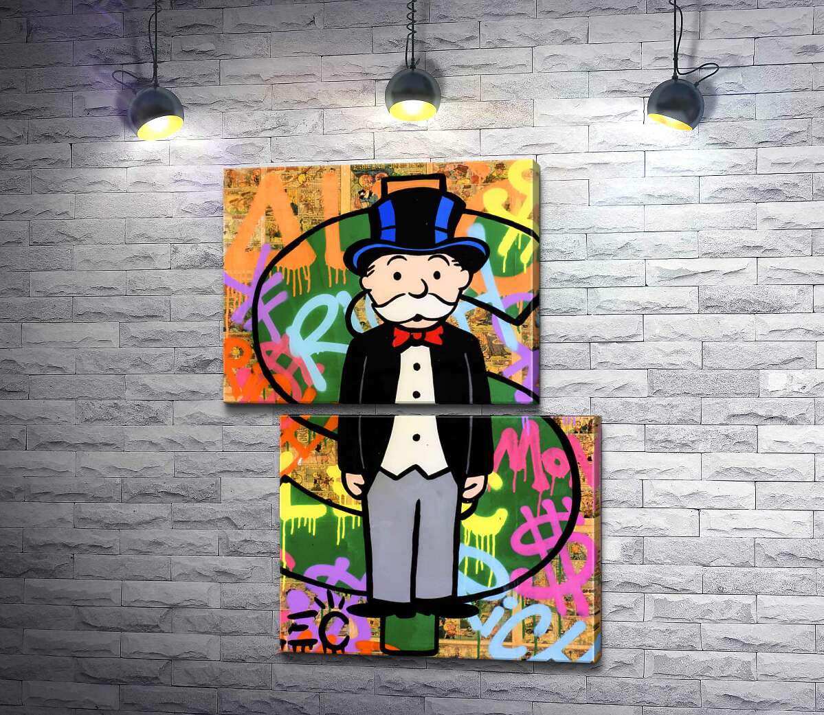 модульна картина Багатий дядько Пеннібергс (Rich Uncle Pennybags) - Алек Монополі (Alec Monopoly)