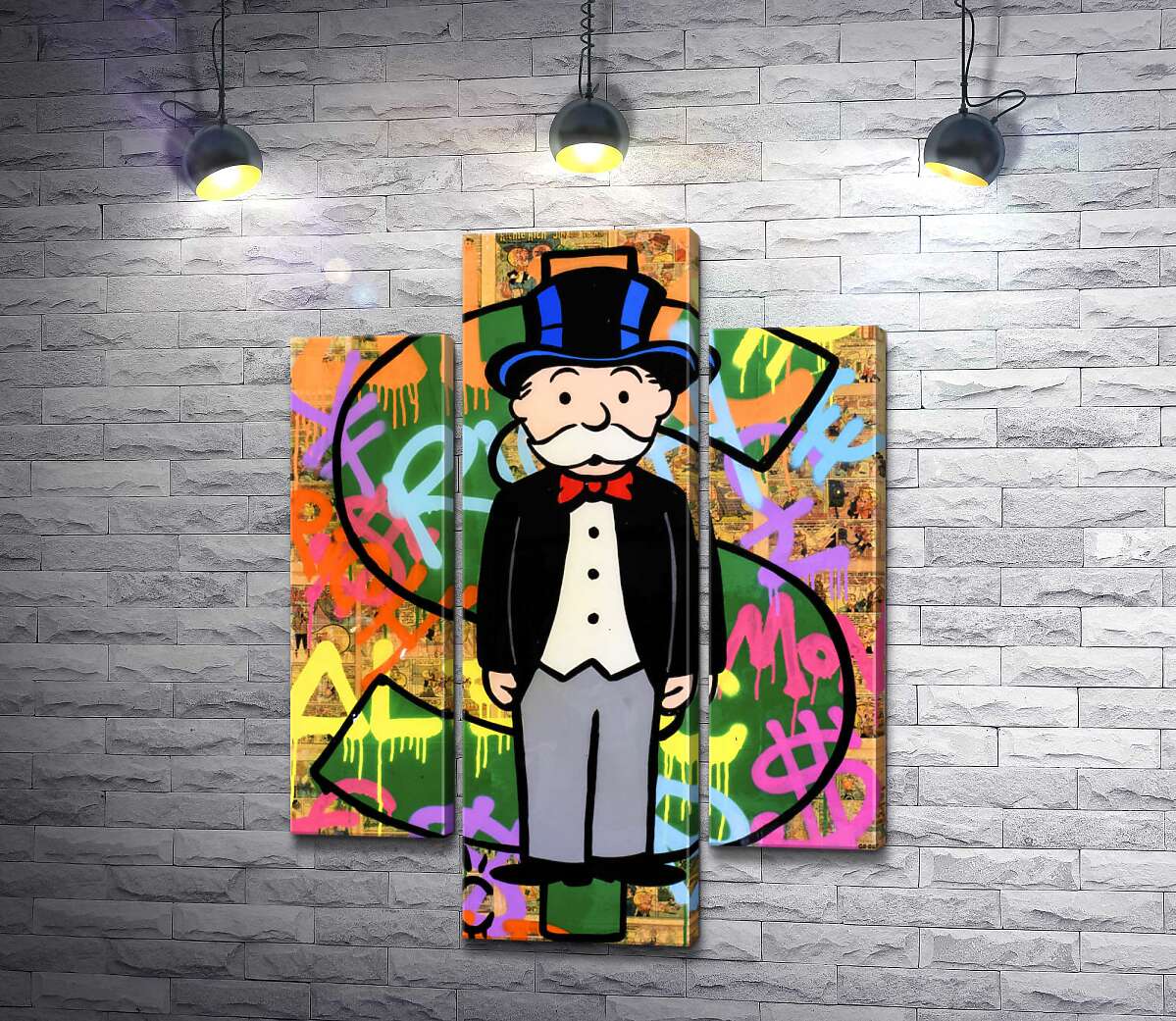 модульная картина Богатый дядя Пеннибергс (Rich Uncle Pennybags) – Алек Монополи (Alec Monopoly)