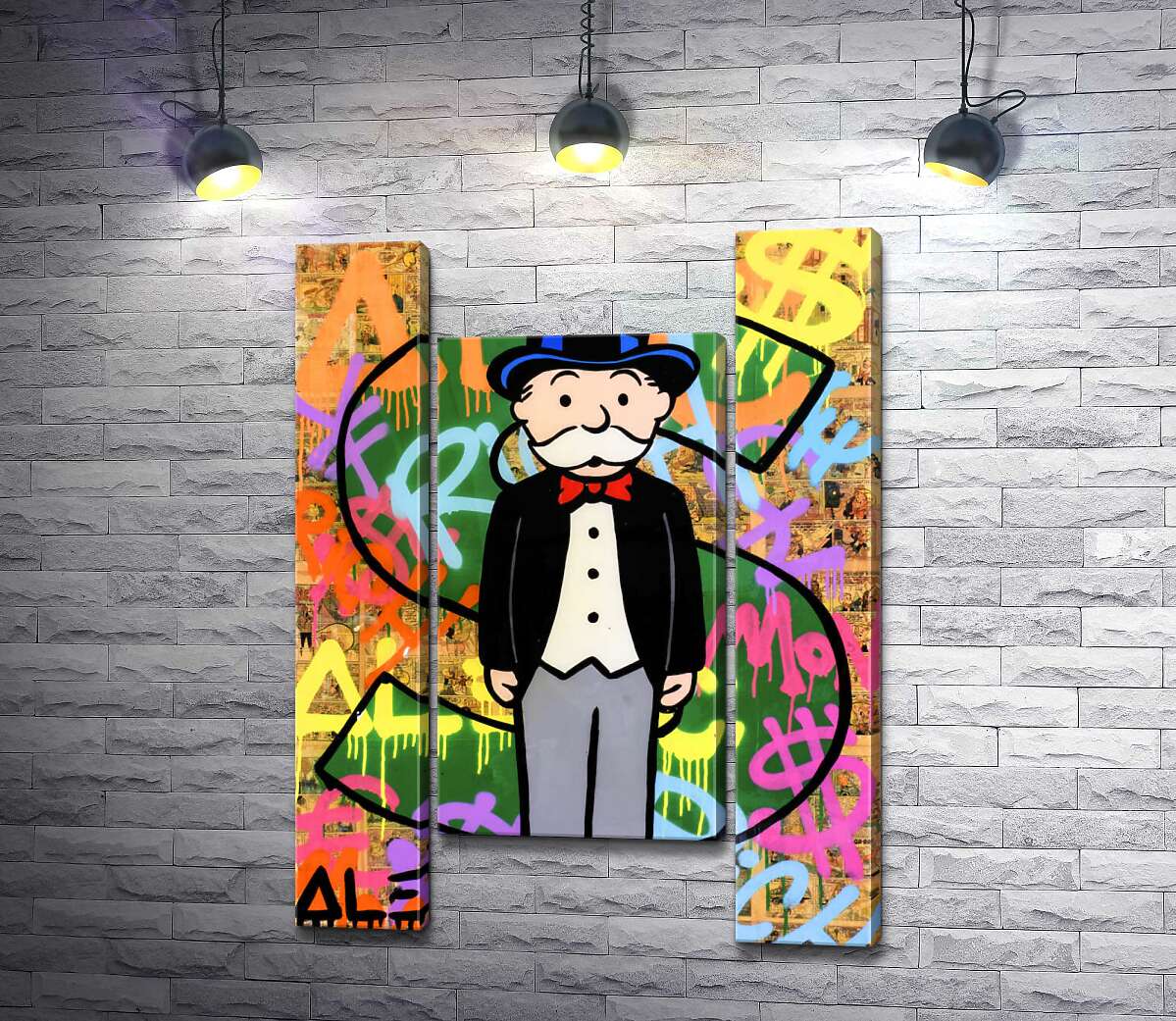 модульна картина Багатий дядько Пеннібергс (Rich Uncle Pennybags) - Алек Монополі (Alec Monopoly)