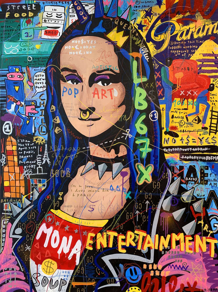 картина-постер Панк Мона Лиза (Punk Monalisa) - Джисбар (Jisbar)